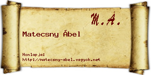 Matecsny Ábel névjegykártya