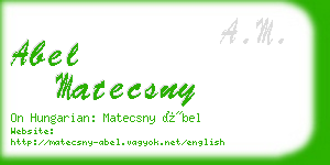 abel matecsny business card